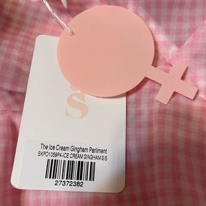 Selkie ice cream gingham parliament pink organza puff